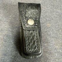 Vintage Black Leather Folding Knife Case/Holder Sheath for Belt - £5.80 GBP