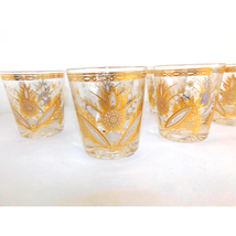 Libbey Glasses Cocktail Gold Mandala Medallion Lily of the Valley Set of 6 - £31.31 GBP
