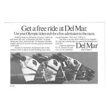 Del Mar Horse Racetrack Print Advertisement Vintage 1984 80s LA Olympics - £8.81 GBP