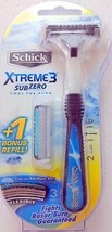 Schick Xtreme3 SubZero Razor with 2 free Cartridges 1 free Razor Shower Hanger - $13.96