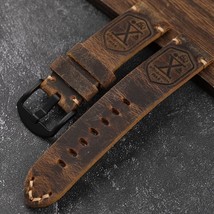 Premium Italian Leather Handmade Watch Strap 20mm Flottiglia Brown Black - £21.05 GBP