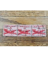 US Stamp US Air Mail 6c Used Red Strip of 3 - €1,27 EUR