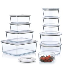 20-Piece Glass Food Storage Container Set - 100% Leakproof, Bpa-Free, And Oven S - £59.14 GBP