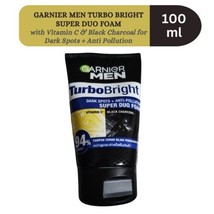 GARNIER Men Turbo Bright Super Duo Foam Face Wash Dark Spot Acne Skin 10... - £16.69 GBP