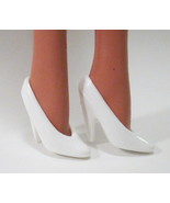 Vintage Barbie White High Heel Shoes (Pumps) For Doll 1980s Era  - £9.41 GBP