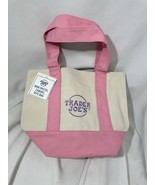 TRADER JOE'S Mini Pastel Canvas Tote Bag Pink Spring 2025 Limited Release - $22.00