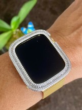Series 7/8 Apple Watch Bling Baguette Zirconia Gold Bezel Case Cover 41/... - $89.00
