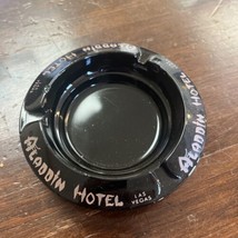 Vintage Aladdin Hotel C ASIN O Las Vegas Black Glass Round 4.25” Ashtray - £6.96 GBP