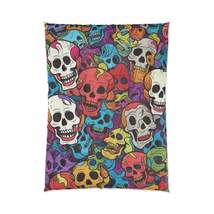 Psychedelic Rainbow Skull Head Pattern, Vibrant Colors - Comforter - £102.52 GBP+