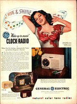 1947  General Electric Clock Radio Music Wake Up Sexy Woman Vintage Print Ad d1 - £19.24 GBP