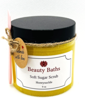 Honeysuckle Soft Sugar Scrub Exfoliating Bath Scrub holiday gift for her... - $9.45