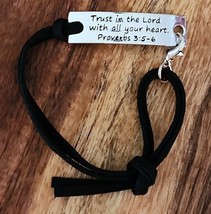 Inspirational Bracelet ~ Trust in the Lord with all...~ Adjustable ~ Black Laces - £11.75 GBP