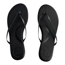 FREE PEOPLE SOLEI SEA Sz 10 (9-9.5) Around Town Black Out Flip Flop Sand... - $32.71