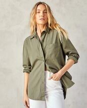 NWT Outerknown Womens S The Weekend Shirt Green Button Up Long Sleeve Bl... - €32,58 EUR