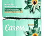 2 Packs Of 3 Bars Caress Water Lily &amp; Eucalyptus Soap For Soft Brightly ... - £17.62 GBP
