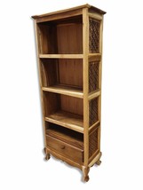 Suar Wood Bookcase Shelf Cabinet Acacia Solid to Live Furniture Tall Cupboard - £502.26 GBP