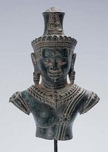 Antique Khmer Style Mounted Bronze Bayon Style Lokeshvara Torso - 37cm/15&quot; - £494.94 GBP