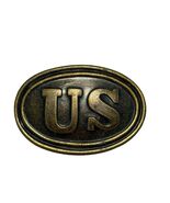 Civil War Style US Oval Belt Plate Reproduction Brass Tone Missing Rear Bar - $14.40