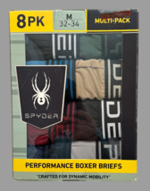Spyder Boxer Briefs 8 Pack Men M (32-34) Multicolor Performance Mobility - $38.58