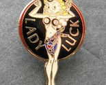 LADY LUCK USAF AIR FORCE NOSE ART LAPEL PIN BADGE 6/8 x 1.1 INCHES - $5.74