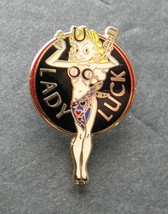 LADY LUCK USAF AIR FORCE NOSE ART LAPEL PIN BADGE 6/8 x 1.1 INCHES - $5.74