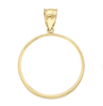Solid 14k Yellow 4-Prong Coin Bezel for 2.5  American dollar - £70.05 GBP