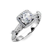 1.5 Carat G-H Diamond Fancy Halo Cushion Engagement Bridal Ring 14K Whit... - $2,217.60