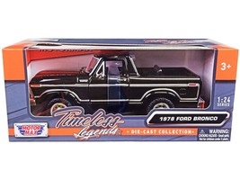1978 Ford Bronco Custom (Open Top) Black &quot;Timeless Legends&quot; Series 1/24 Diecast - £31.28 GBP