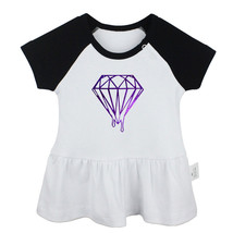 Bleeding Melting Dripping Galaxy Diamond Baby Girl Dresses Infant Cotton Clothes - £9.38 GBP