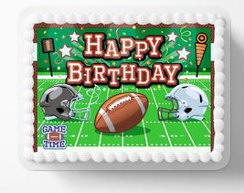 Customized Football Superbowl Tailgate Birthday Father&#39;s Day Edible Image Edible - £13.16 GBP