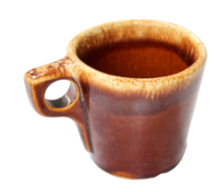 Vintage Hull Usa Ovenproof Coffee Mug Brown Drip Glazed 3.5&quot; Collectible Pottery - £6.41 GBP