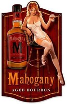 Mahogany Bourbon Pin-Up Plasma Cut Metal sign - £31.41 GBP