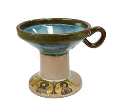 3&quot; Greek Orthodox Icons Design Handmade Ceramic Porcelaine Incense Burner Censer - £8.94 GBP