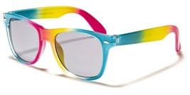 Kids Youth Rainbow Square Sunglasses Retro Classic Casual Lgbtq Pride Designer - £6.72 GBP