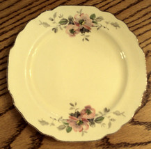 LIDO CANARYTONE Bread/Salad Plate VTG MCM W.S. GEORGE Pink Floral Gray L... - £15.83 GBP