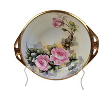 Vintage Nippon Morimura Bowl Dish Hand Painted Rose Gold Rim Decorative Serving - $29.70