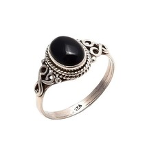 Anello Statement Pietra Preziosa Onice Nero Naturale Argento Sterling 92... - £22.95 GBP