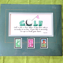 Larry Gabler Postscripts 1994 US Golf Stamps W/Calligraphy Arnold Daiy Quote MAT - £15.86 GBP