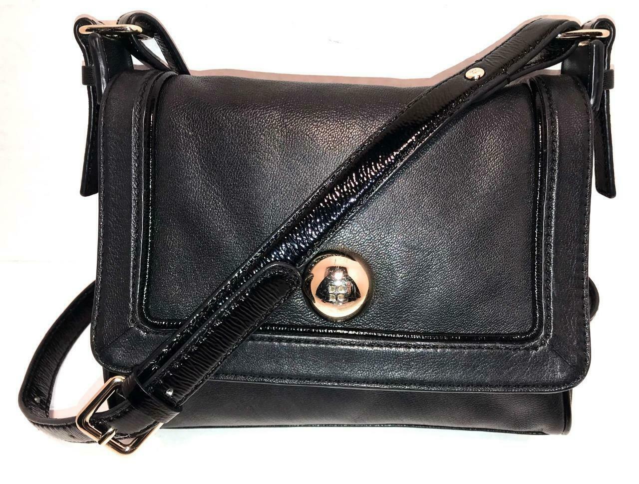 Kate Spade New York Black Leather w/ Patent Leather Accents Small Crossbody Bag - $44.00