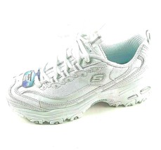 Skechers 11931 White/ Silver D&#39;Lites Air Cooled Memory Foam Lace Up Sneakers  - £64.14 GBP