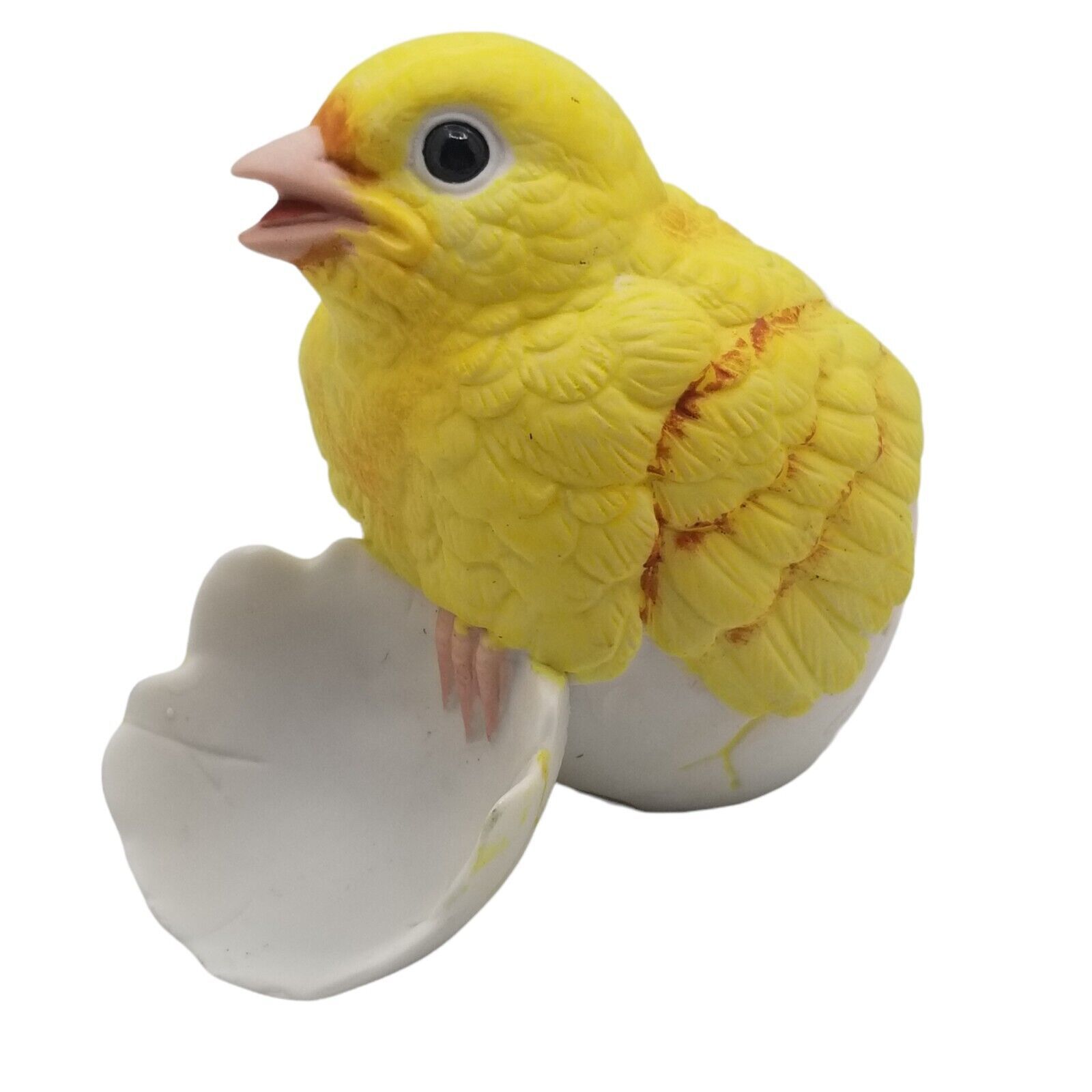 Vintage Porcelain Canary Bird Figurine with Egg Shell 1990 Andrea by Sadak #8618 - $26.94