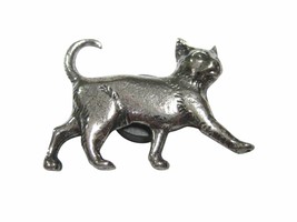 Kiola Designs Silver Toned Textured Walking Cat Magnet - $19.99