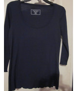 NWT - NAUTICA Adult Size S Navy Blue 3/4 Sleeve Sleepwear Top - £17.22 GBP