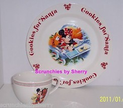 Disney Store Cookies for Santa Plate  Mug Mickey Mouse Pluto Retired New - £78.18 GBP