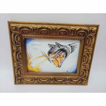 Cat Laser Eyes Artwork in Frame - 7&quot; x 10&quot; - £11.71 GBP