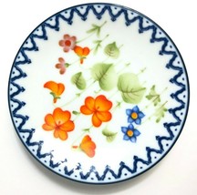 Small Decorative Plate Floral Motif Japan Flowers Trinket Dish Vanity Ho... - $14.59