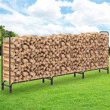 Large Metal Firewood Storage Rack Logs Holder Fire Log Wood Adjustable L... - £80.03 GBP