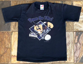 TAZ Colorado Rockies T Shirt-Down The Pike-Warner Bros-Black-1993-Youth ... - £29.28 GBP