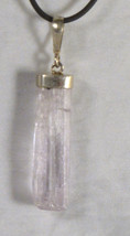 #4957 Kunzite necklace with 18&quot; rope chain - lite pink hue - £23.70 GBP
