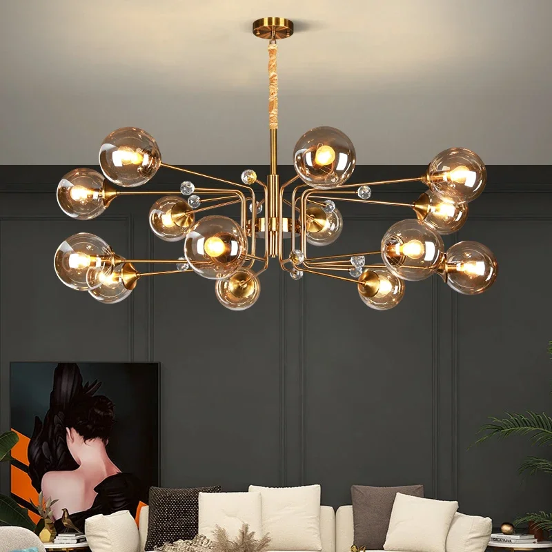 Nordic luxury living room glass chandelier modern Simplicity magic bean ... - $236.61+